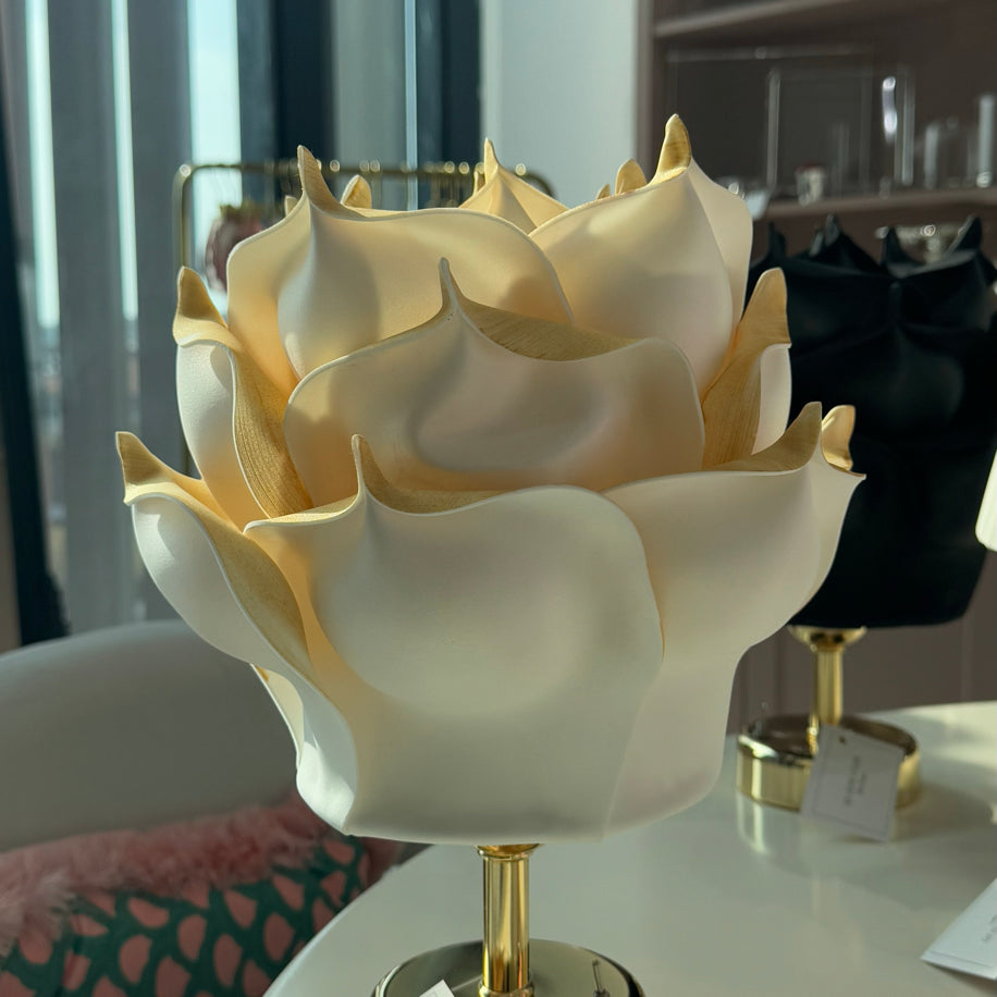 Eva Kısa Sap Krem-Gold Masa Lambası