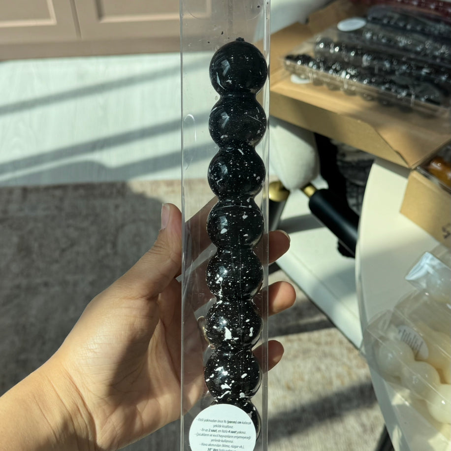 Siyah Beyaz Benekli Bonbon Mum