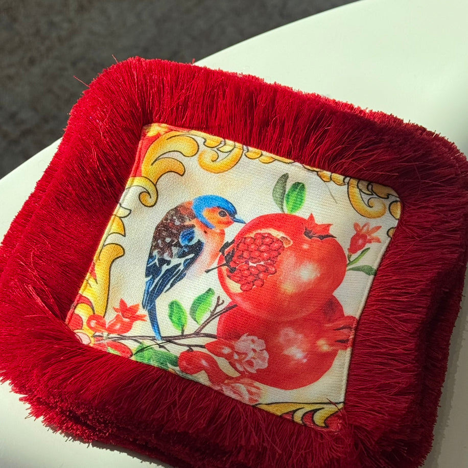 Nar Baskı Püsküllü Sunum Peçetesi