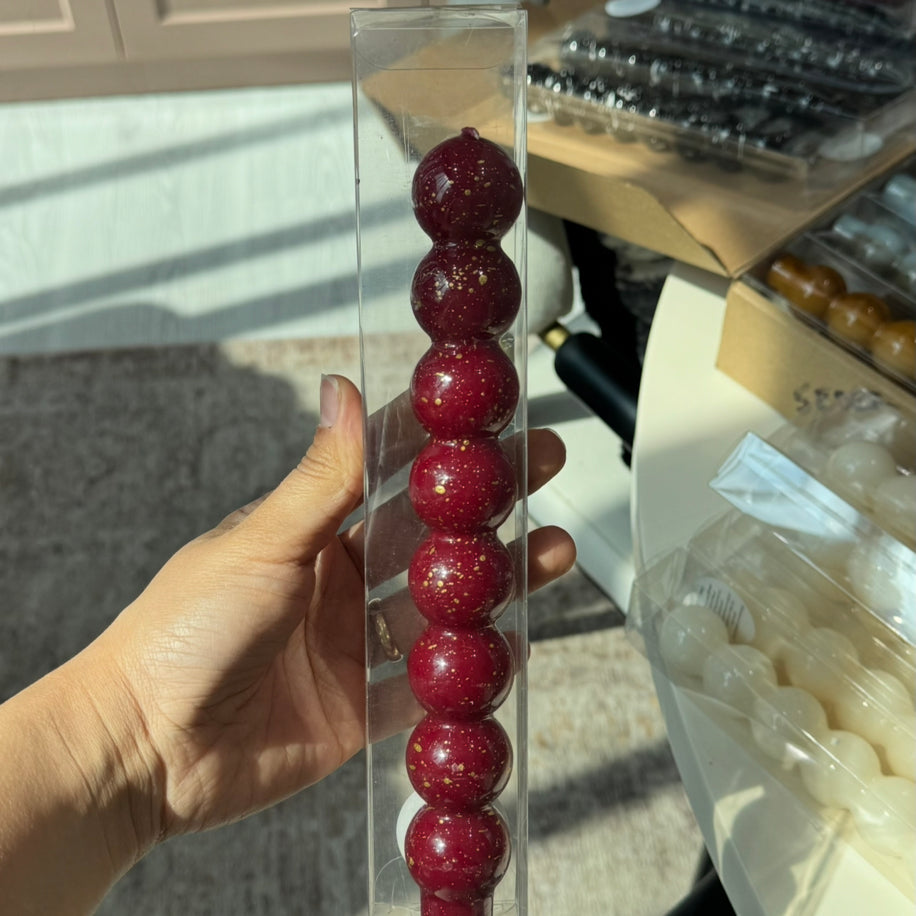Bordo Gold Benekli Bonbon Mum