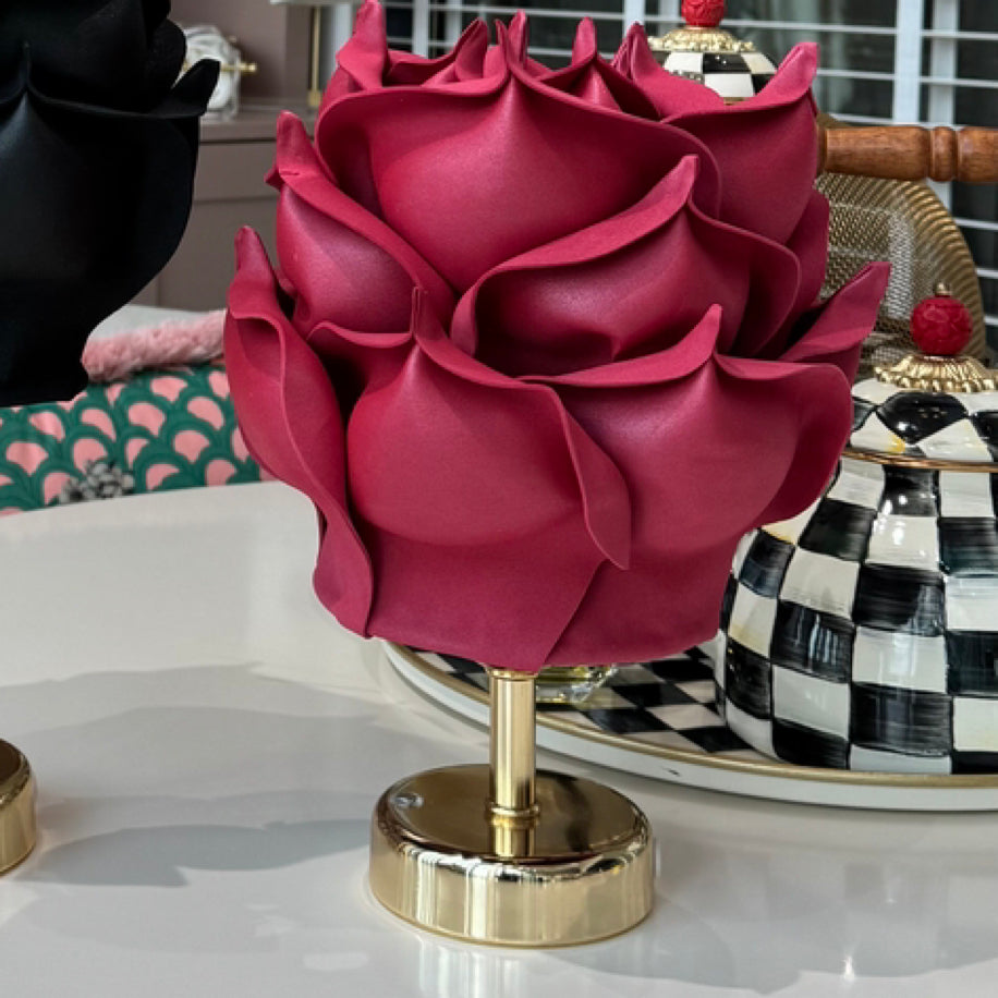 Eva Model Kırmızı Şarjlı Masa Lambası