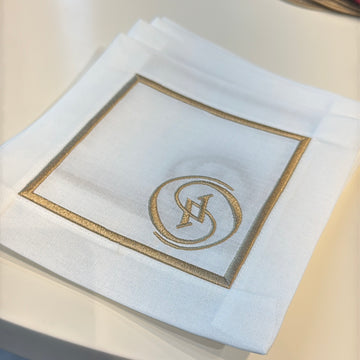 Vakko Model Gold Nakış Katlamalı Kokteyl Peçete