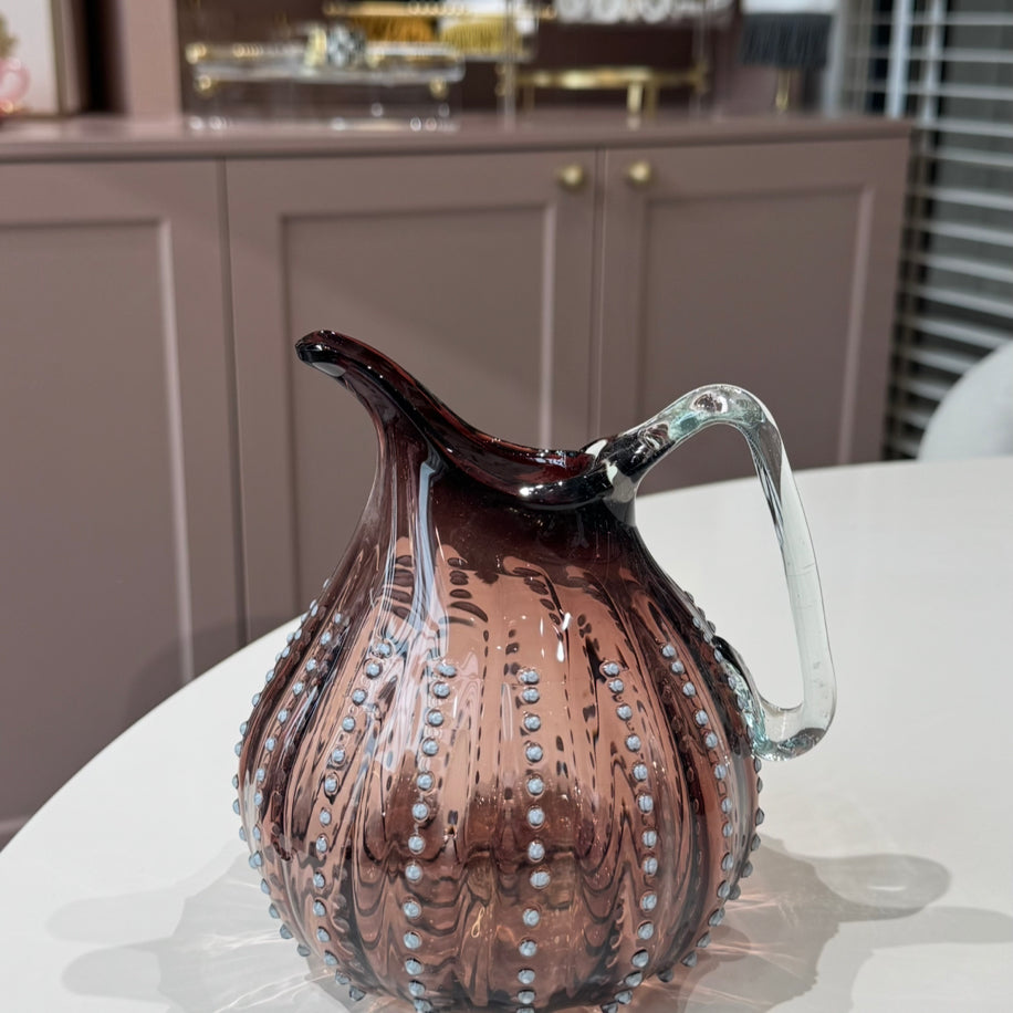 Bordo Üfleme Cam Sürahi