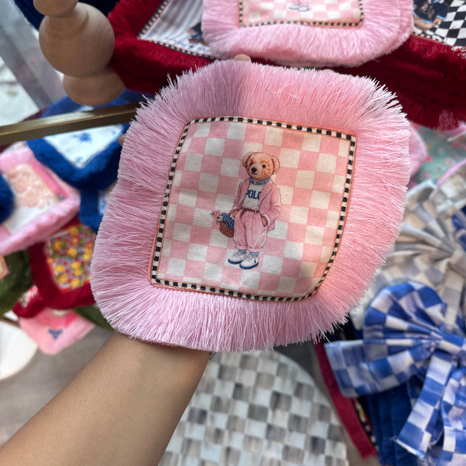 Pembe Teddy Püsküllü Peçete