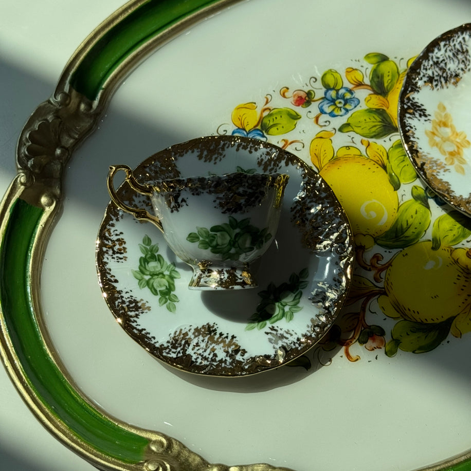 Limon Desen Gül Ağacı Oval Büyük Boy Tepsi