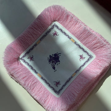 Pembe Püsküllü Herend Baskı Sunum Peçetesi