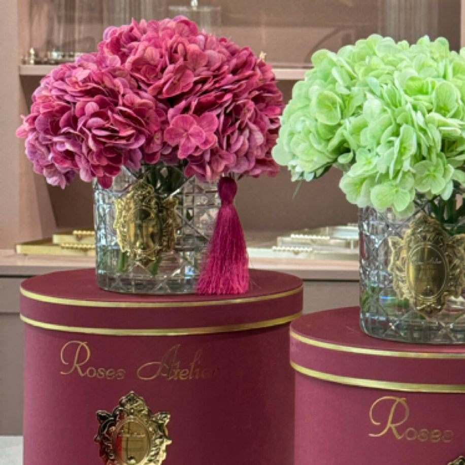 Pembe Ortanca Çiçek Aranjmanı Dior Kesme Vazo