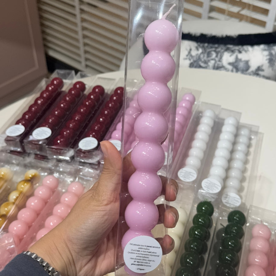 Şeker Pembesi Bonbon Mum